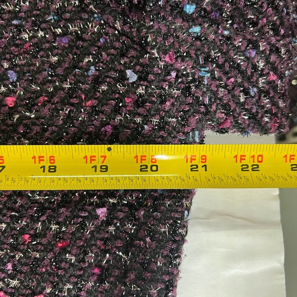 Chico’s size 2 tweed cropped blazer jacket moto L 12 zippers open front office - Picture 7 of 9